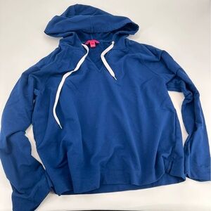 Lilly Pulitzer Kiawah Cropped Hoodie Aegean Navy Size XXL